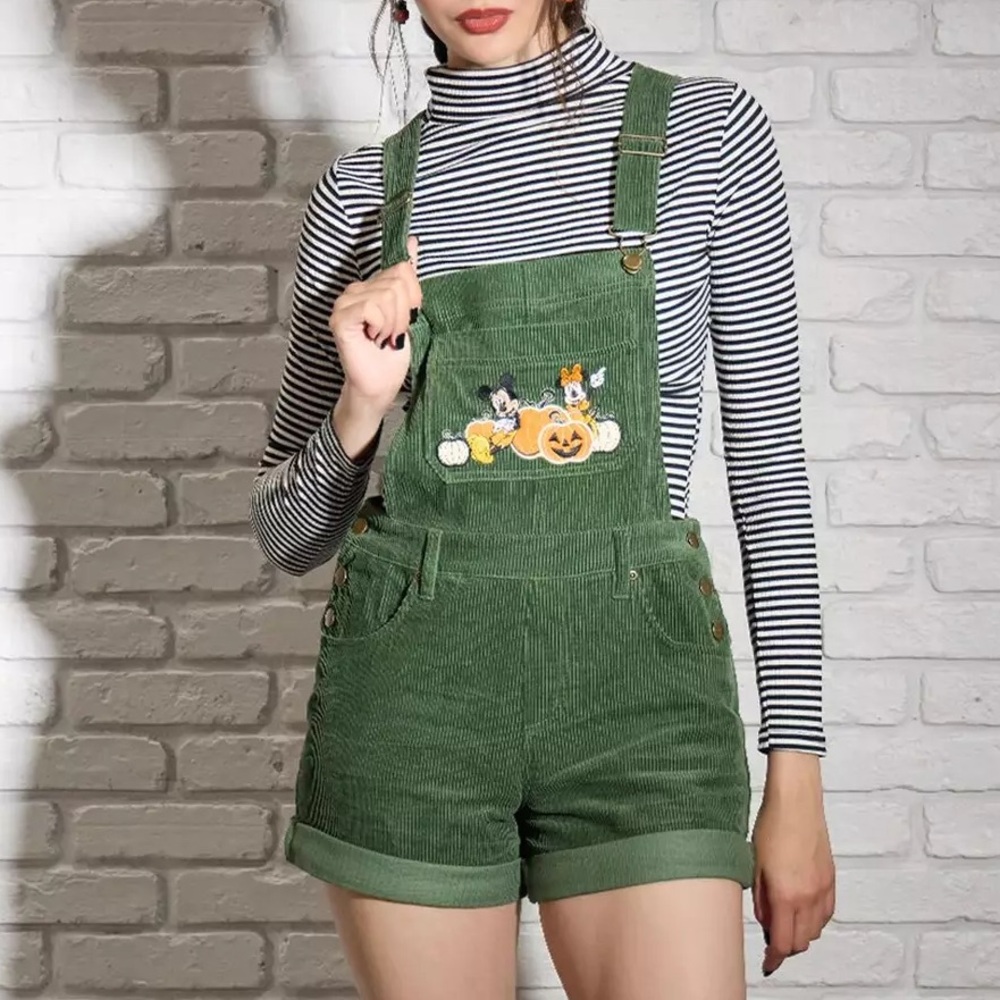 Disney Mickey Mouse & Minnie Mouse Corduroy Shortalls‎ Hot Topic Halloween